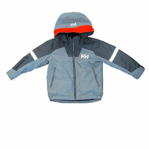 Boys Helly Hansen Insulated Puffer Jacket Size 4 Gray Orange Ski Winter